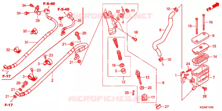 MAITRE CYLINDRE DE FREIN ARRIERE Honda MOTO 250 CRF 2017  CRF250RLDH