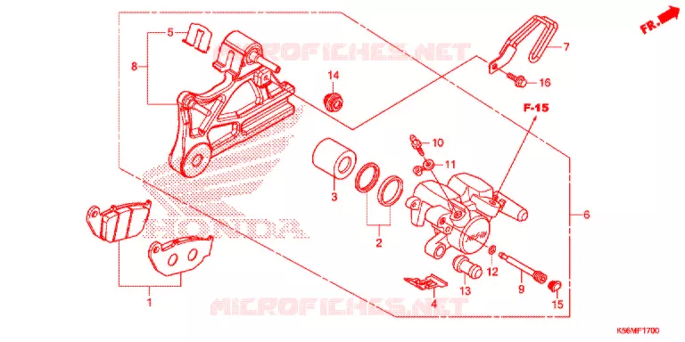 ETRIER DE FREIN ARRIERE Honda MOTO 150 RS 2017  FS150FH