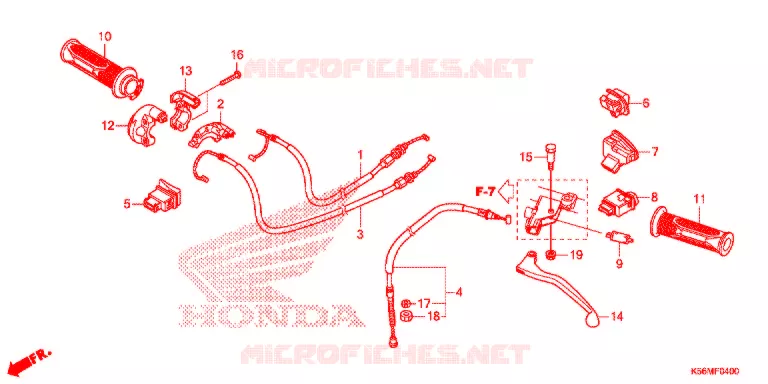 LEVIER DE GUIDON - CABLE - COMMODO Honda MOTO 150 RS 2017  FS150FH