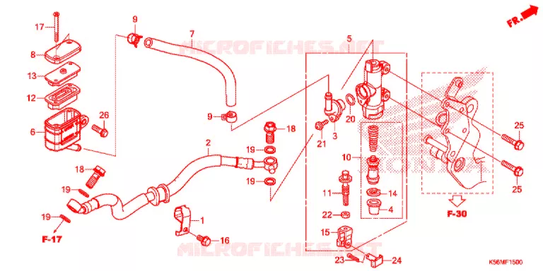 MAITRE CYLINDRE DE FREIN ARRIERE Honda MOTO 150 RS 2018  FS150FH