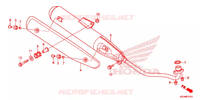 SILENCIEUX D'ECHAPPEMENT (NBC110KDF/MDF/MCD) Honda MOTO 110 EX5 2015  NBC110KDFF