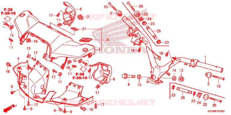 GUIDON - CARENAGE Honda MOTO 110 EX5 2017  NBC110MDFF
