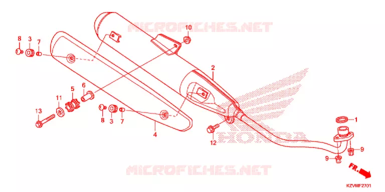 SILENCIEUX D'ECHAPPEMENT (NBC110KDF/MDF/MCD) Honda MOTO 110 EX5 2017  NBC110MDFF