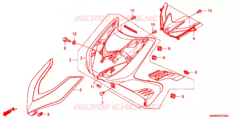 CARENAGE AVANT Honda MOTO 110 WAVE 2012  AFX110SC
