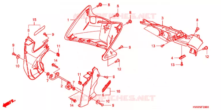 CARENAGE Honda MOTO 110 WAVE 2012  AFX110SC