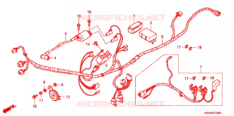 FAISCEAU DES FILS (AFX110CS/S) Honda MOTO 110 WAVE 2012  AFX110SC