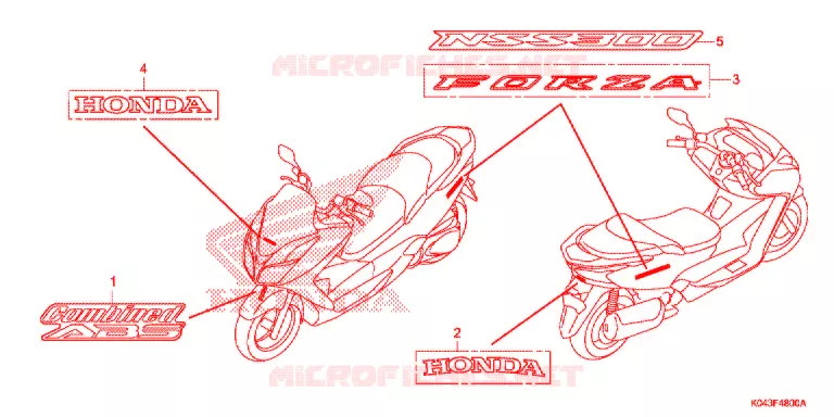 AUTOCOLLANTS Honda SCOOTER 300 FORZA 2016  NSS300AD