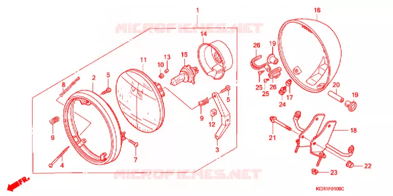 PHARE Honda MOTO 250 MAGNA 2001  VT250C1