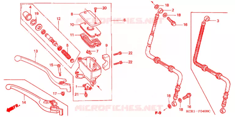 MAITRE CYLINDRE DE FREIN AVANT Honda MOTO 250 MAGNA 2007  VT250C7