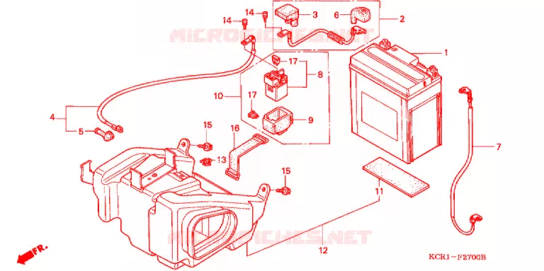 BATTERIE Honda MOTO 250 MAGNA 1994  VT250CR