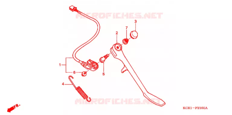 BEQUILLE LATERALE Honda MOTO 250 MAGNA 1994  VT250CR