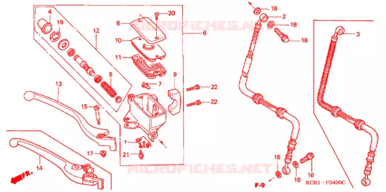 MAITRE CYLINDRE DE FREIN AVANT Honda MOTO 250 MAGNA 1994  VT250CR