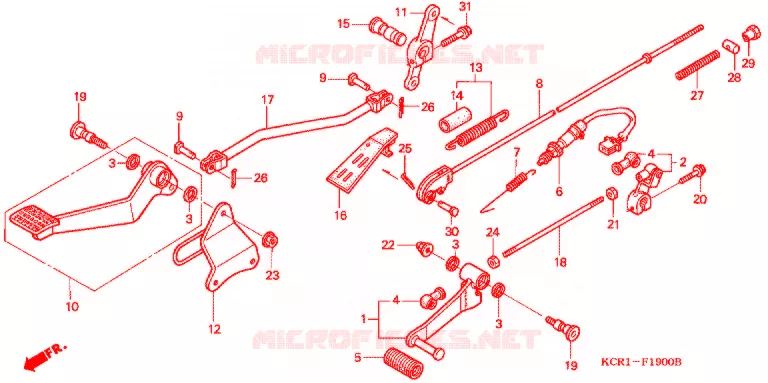 PEDALE (VT250CR/T/V) Honda MOTO 250 MAGNA 1994  VT250CR