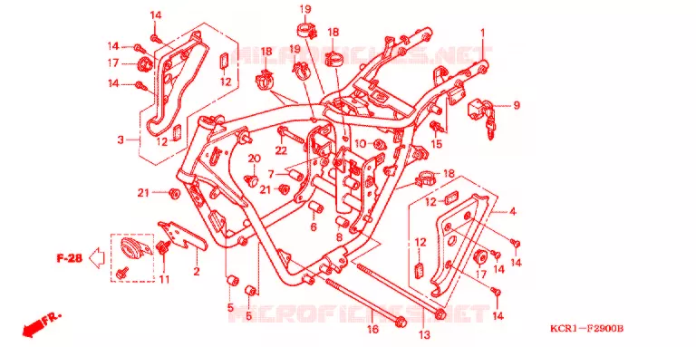 CADRE Honda MOTO 250 MAGNA 1994  VT250CR