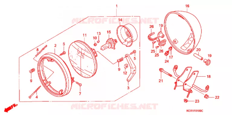 PHARE Honda MOTO 250 MAGNA 1995  VT250CR