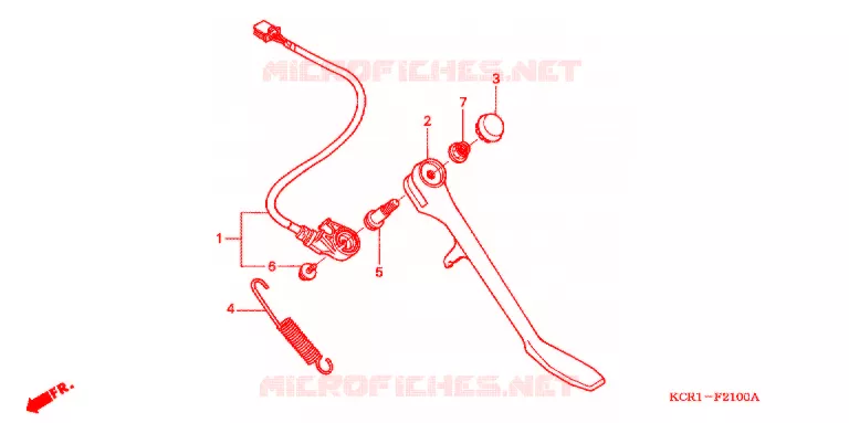 BEQUILLE LATERALE Honda MOTO 250 MAGNA 1995  VT250CR_II