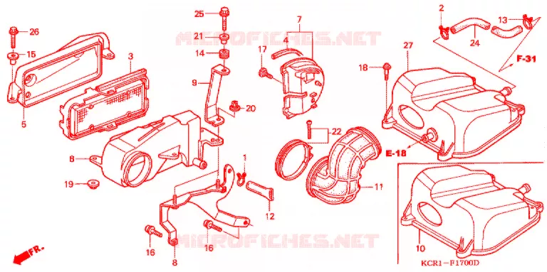 FILTRE A AIR Honda MOTO 250 MAGNA 1994  VT250CR_II