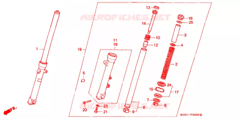FOURCHE Honda MOTO 250 MAGNA 1994  VT250CR_II
