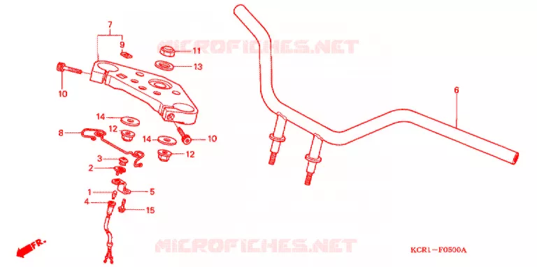 GUIDON - TE DE FOURCHE Honda MOTO 250 MAGNA 1994  VT250CR_II