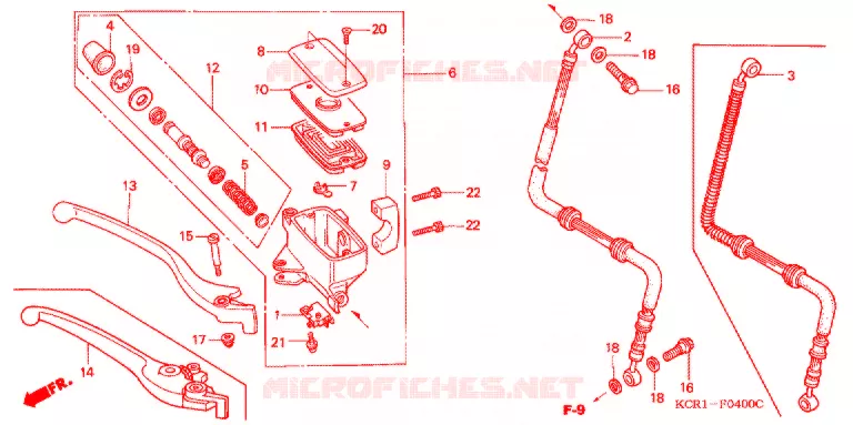 MAITRE CYLINDRE DE FREIN AVANT Honda MOTO 250 MAGNA 1994  VT250CR_II