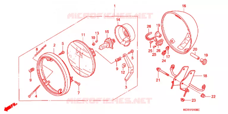 PHARE Honda MOTO 250 MAGNA 1995  VT250CR_II