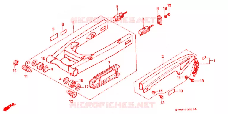 BRAS OSCILLANT Honda MOTO 250 VT 1989  VT250FJ