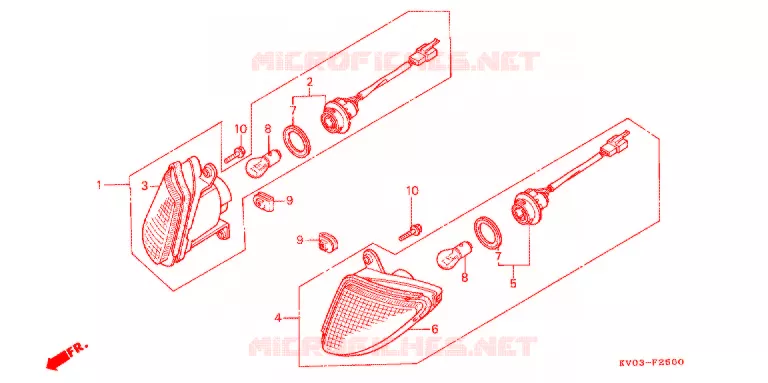 CLIGNOTANT AVANT (VT250FJ) Honda MOTO 250 VT 1988  VT250FJ