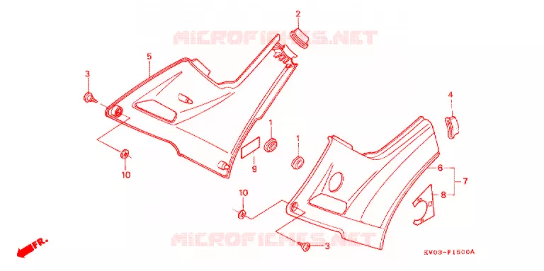 COUVERCLES LATERAUX Honda MOTO 250 VT 1988  VT250FJ