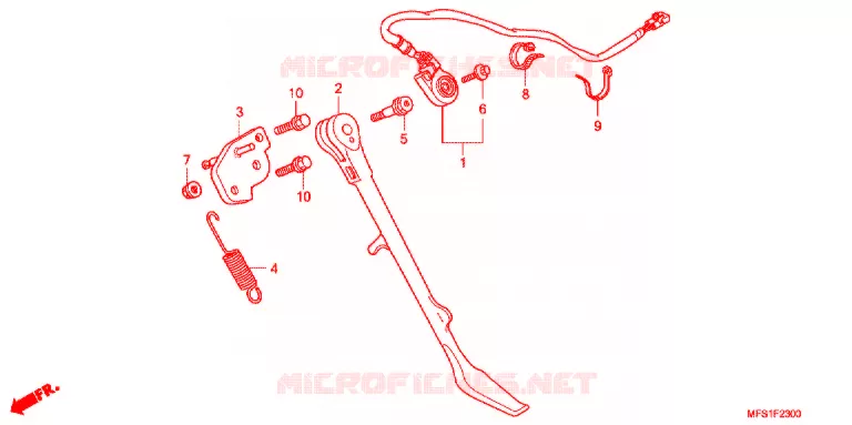 BEQUILLE LATERALE Honda MOTO 400 SHADOW 2013  VT400C29