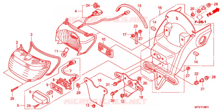 FEU ARRIERE (VT400C2/C2F) Honda MOTO 400 SHADOW 2014  VT400C29