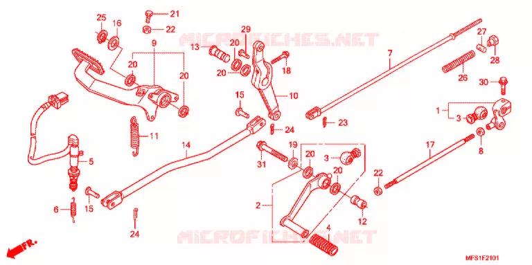 PEDALE (VT400C2/C2F) Honda MOTO 400 SHADOW 2009  VT400C29