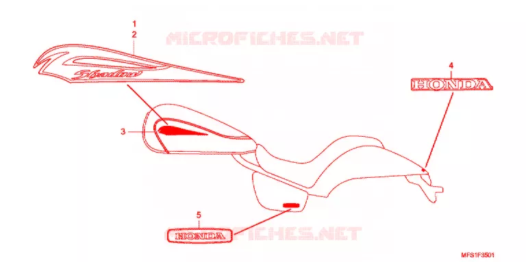AUTOCOLLANTS (VT400C2/C2F) Honda MOTO 400 SHADOW 2011  VT400C2F9