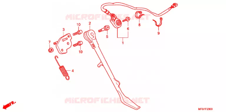 BEQUILLE LATERALE Honda MOTO 400 SHADOW 2013  VT400C2F9