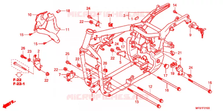 CADRE Honda MOTO 400 SHADOW 2014  VT400C2F9