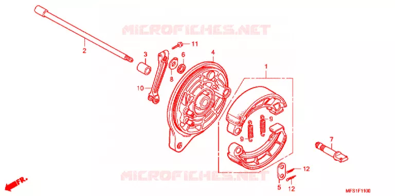 FLASQUE - MACHOIRES DE FREIN ARRIERE Honda MOTO 400 SHADOW 2014  VT400C2F9