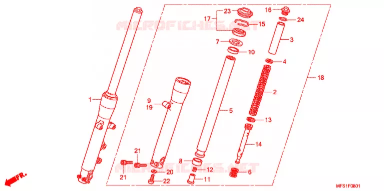FOURCHE (VT400C2/C2F) Honda MOTO 400 SHADOW 2010  VT400C2F9