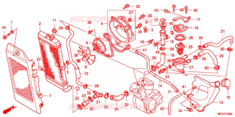 RADIATEUR Honda MOTO 400 SHADOW 2011  VT400C2F9