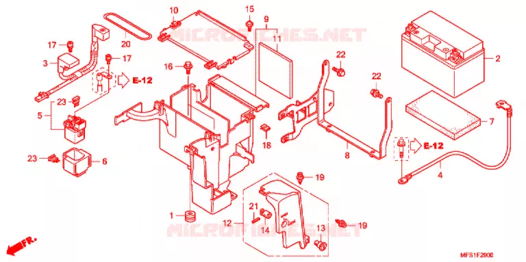 BATTERIE Honda MOTO 400 SHADOW 2009  VT400C9