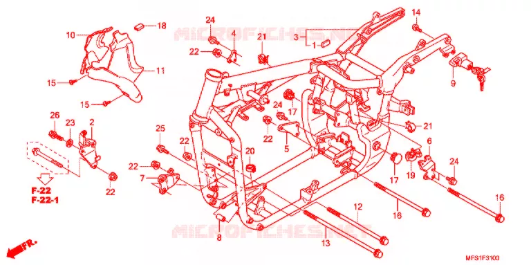 CADRE Honda MOTO 400 SHADOW 2013  VT400C9