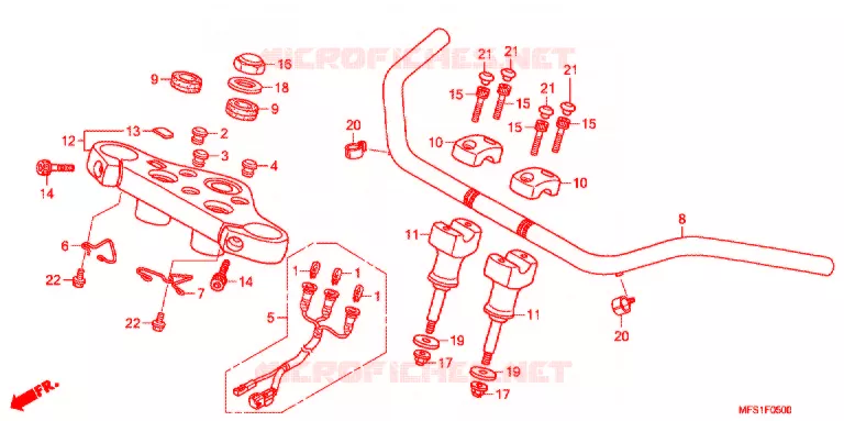 GUIDON - TE DE FOURCHE (VT400C/CA) Honda MOTO 400 SHADOW 2012  VT400C9