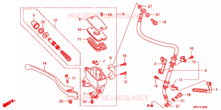 MAITRE CYLINDRE DE FREIN AVANT (VT400C/CA) Honda MOTO 400 SHADOW 2013  VT400C9