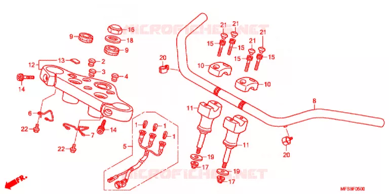 GUIDON - TE DE FOURCHE Honda MOTO 400 SHADOW 2009  VT400C9