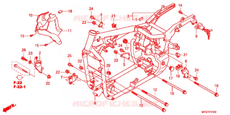 CADRE Honda MOTO 400 SHADOW 2014  VT400CA9