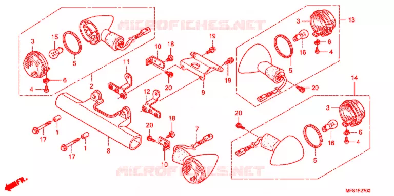 CLIGNOTANT (VT400C/CA) Honda MOTO 400 SHADOW 2013  VT400CA9