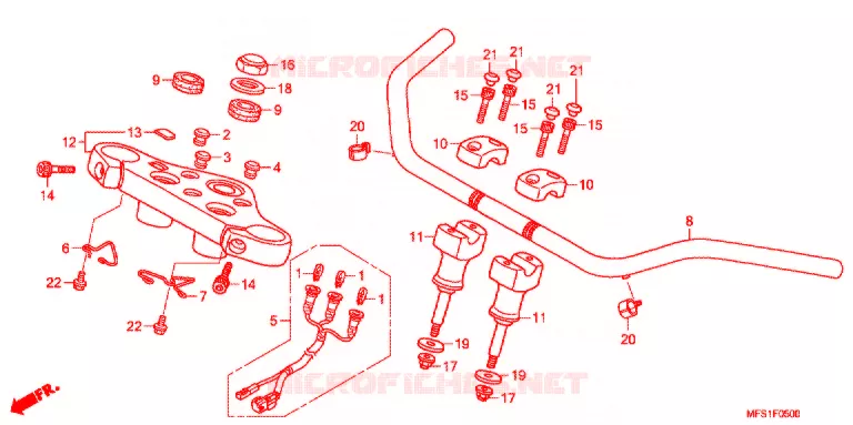 GUIDON - TE DE FOURCHE (VT400C/CA) Honda MOTO 400 SHADOW 2016  VT400CA9