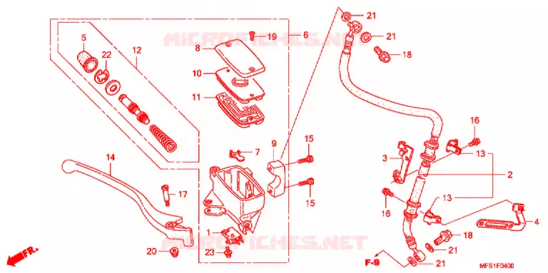 MAITRE CYLINDRE DE FREIN AVANT (VT400C/CA) Honda MOTO 400 SHADOW 2016  VT400CA9