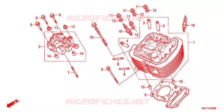 CULASSE DE CYLINDRE AVANT Honda MOTO 400 VT 2012  VT400SB