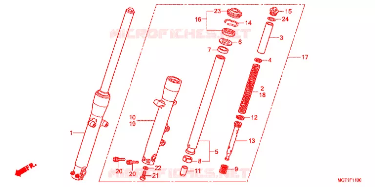 FOURCHE Honda MOTO 400 VT 2013  VT400SB