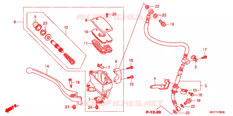 MAITRE CYLINDRE DE FREIN AVANT Honda MOTO 400 VT 2013  VT400SB