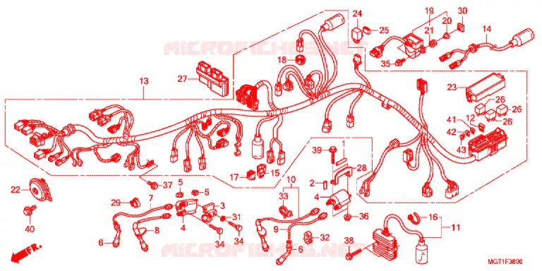 FAISCEAU DES FILS Honda MOTO 400 VT 2011  VT400SB